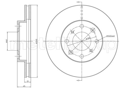 Metelli MET-DBR23-0343 Metelli Brake Rotor Honda
