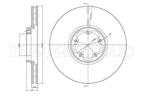 Metelli MET-DBR23-0702 Metelli Brake Rotor Ford Lcv Truck