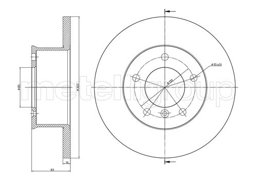 Metelli MET-DBR23-0419 Metelli Brake Rotor Mercedes Benz