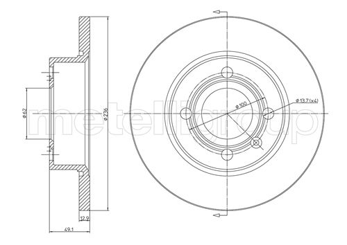Metelli MET-DBR23-0471 Metelli Brake Rotor Skoda