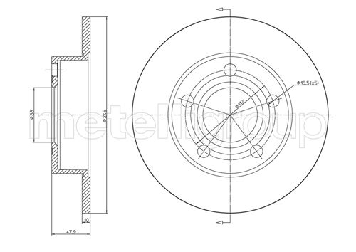 Metelli MET-DBR23-0531C Metelli Brake Rotor Audi / VW