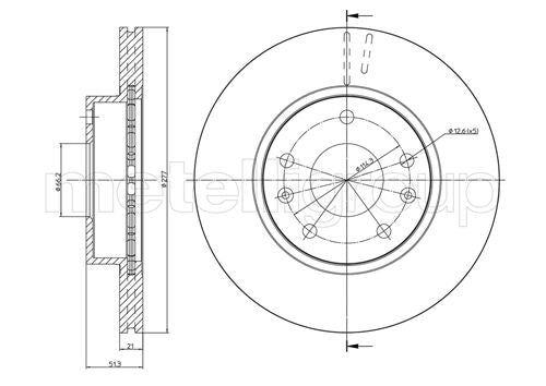 Metelli MET-DBR23-0574C Metelli Brake Rotor Land Rover