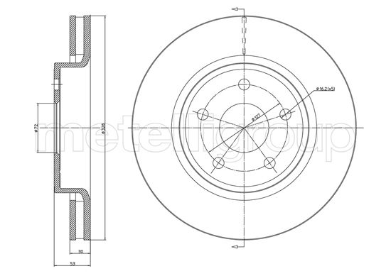 Metelli MET-DBR23-1069C Metelli Brake Rotor Jeep