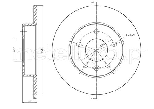 Metelli MET-DBR23-0489C Metelli Brake Rotor Opel / Opel Lcv