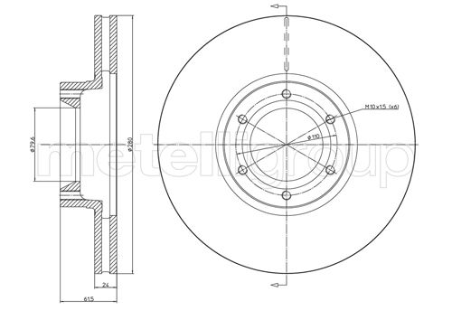Metelli MET-DBR23-0499C Metelli Brake Rotor for Nissan / Opel / Renault