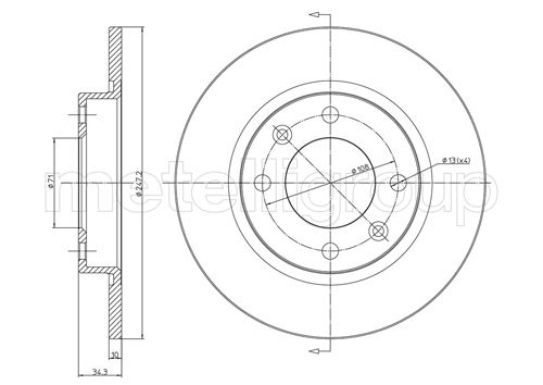 Metelli MET-DBR23-0217 Metelli Brake Rotor Peugeot