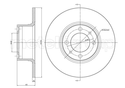 Metelli MET-DBR23-0043 Metelli Brake Rotor Lada