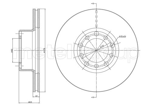 Metelli MET-DBR23-0086 Metelli Brake Rotor Mercedes Benz