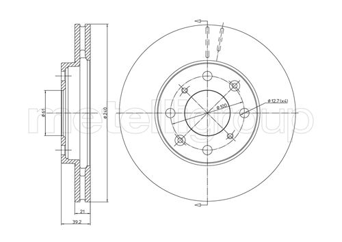 Metelli MET-DBR23-0573 Metelli Brake Rotor Honda