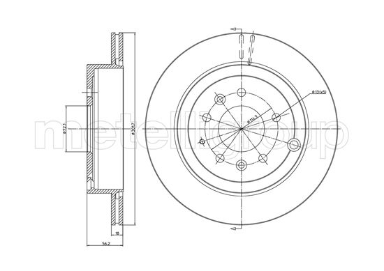 Metelli MET-DBR23-1222C Metelli Brake Rotor for Mazda