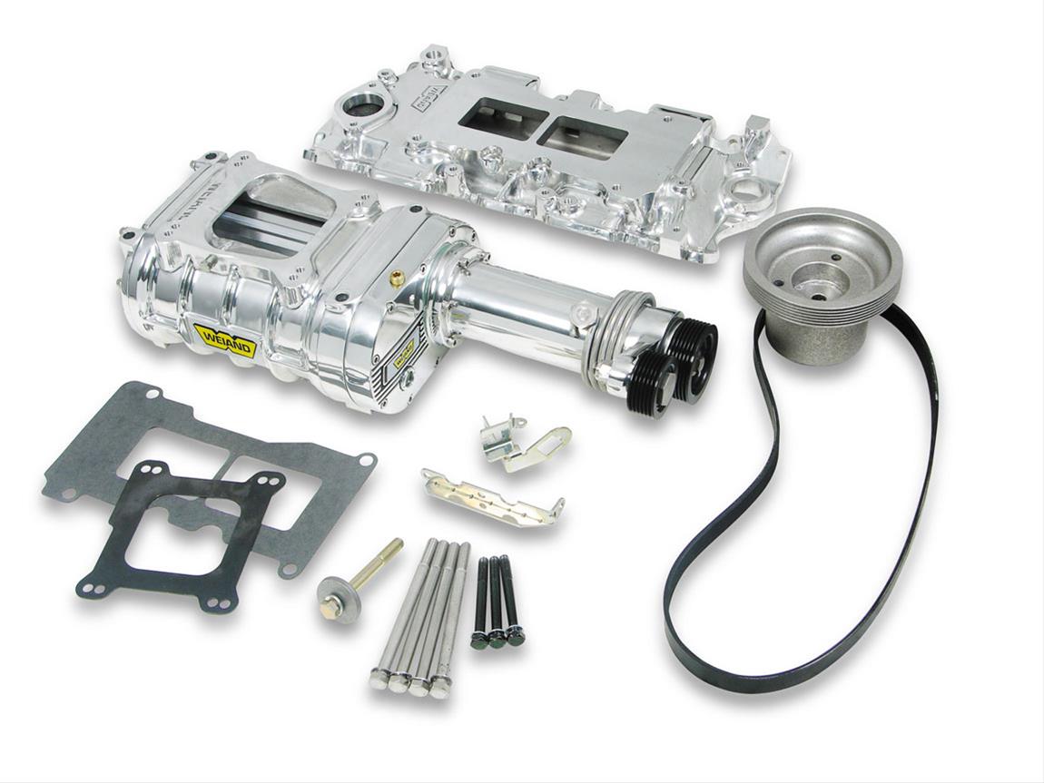 Weiand WM6510-1 142 Powercharger Kit Suits SBc Long Nose Polished