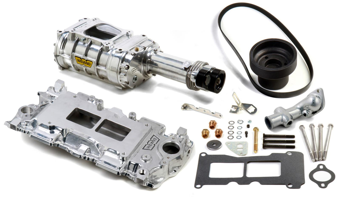Weiand WM6507-1 142 Powercharger Kit Suits SBc Long Nose Polished