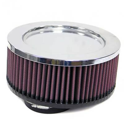 K&N Filters KNRA-098V Universal Chrome Air Filter 3"O/S Flg 7"Od 3"H"