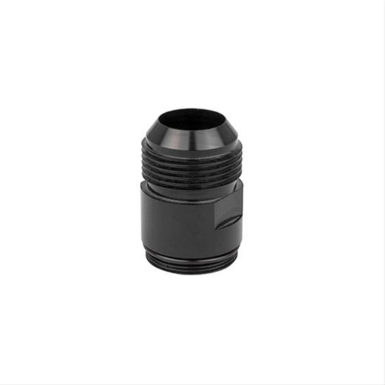CVR CVR8016LBK Long Inlet Fittings Aluminum -16 AN Male to 1.25 in. Straight Cut Male Black Anodized (each)