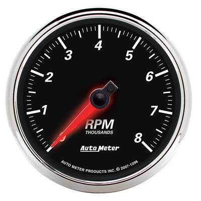 AutoMeter 1296 3-3/8" IN-DASH TACHOMETER, 0-8,000 RPM, DESIGNER BLACK II