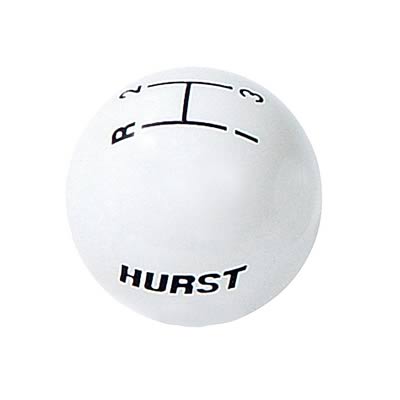 Hurst HU1637624 Shftr Knob-3 SpdWhite 3/8-16
