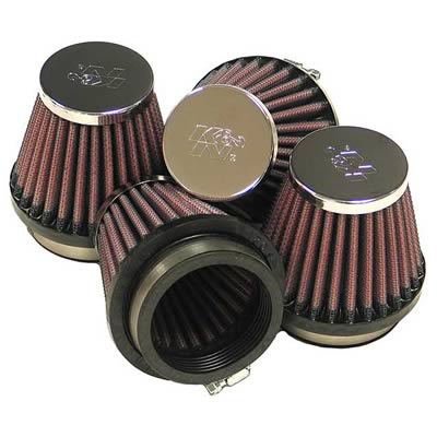 K&N Filters KNRC-2344 Universal Chrome Air Filter 4 2-1/8"Flg 3"B 2"T 2-3/4"H"
