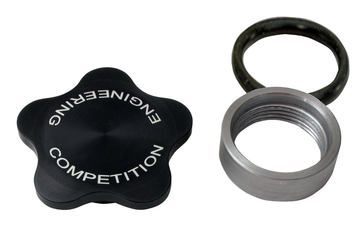 Competition Engineering CE-C9085 Rear End Fill Cap Kit Black Anodized Cap 1-3/8'' - 12Unf Threads 2.6'' O.D.