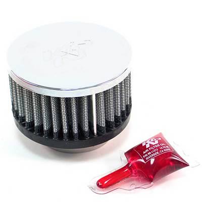 K&N Filters KNRC-0190 Universal Chrome Air Filter 1-11/16"Flg 3-1/2"Od 2"H"