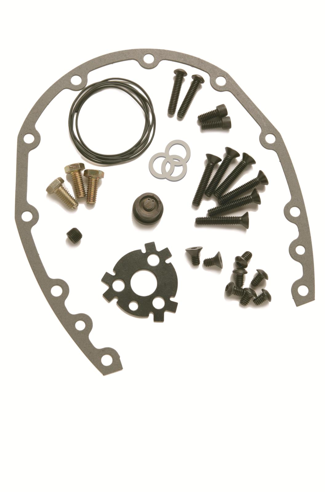 CVR CVRTC2350BK Timing Cover 2-piece Billet Aluminum Black Anodized Bolts Gaskets Chev V6 V8 Small Block Kit