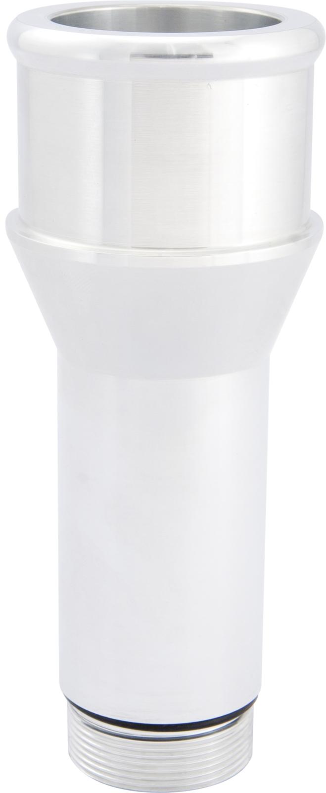 CVR CVR8175LCL Inlet Fittings Aluminum 1.750 in. Hose to 1 3/16 in. Straight Cut Male Clear Anodized Long (each)