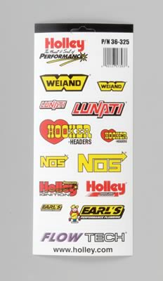 Holley HO36-325 Holley Brands Decal Sheet Size 4.5" X 10.5"