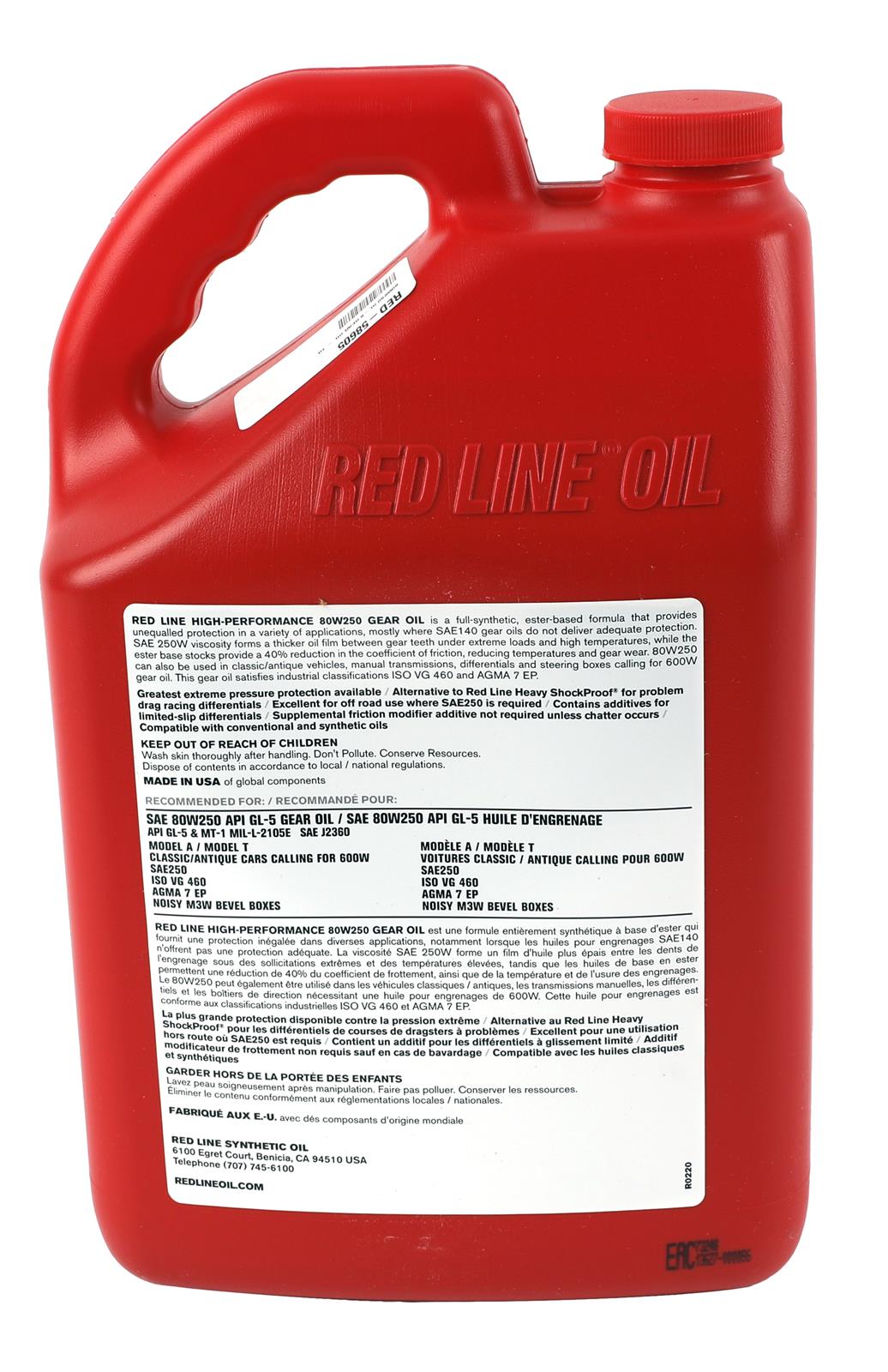 RED58605 | Redline 80W250 Gl-5 Gear Oil