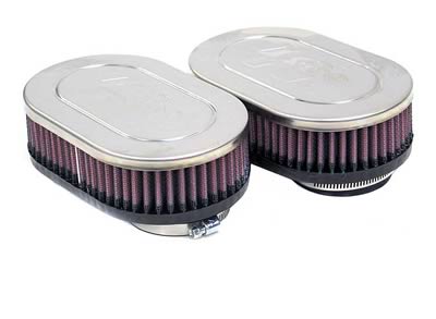 K&N Filters KNRC-2382 Universal Chrome Air Filter 22-1/8"Dual 4X6.25"Od 1.75"H"
