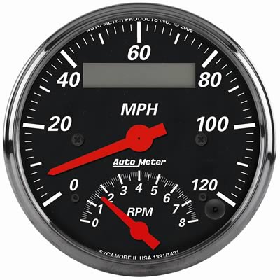 AutoMeter 1481 3-3/8" TACHOMETER/SPEEDOMETER COMBO, 8K RPM/120 MPH, DESIGNER BLACK