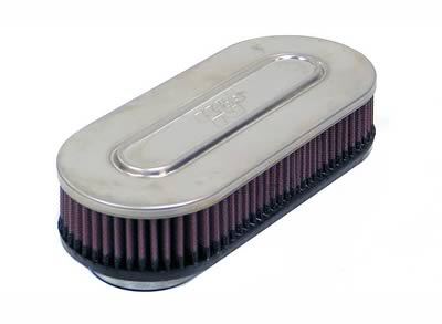 K&N Filters KNRC-3240 Universal Chrome Air Filter 2-1/16"Dual 8-1/2 X 3-3/4"Od"