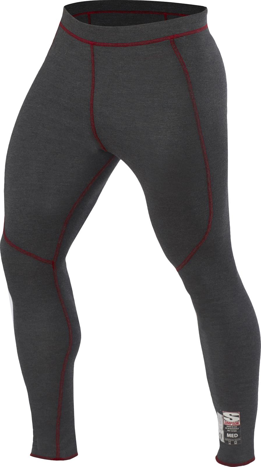 Simpson SI20118M Soft Knit 6Oz Contoured Carbonx Underwear Medium Grey Bottom SFI ApprOved
