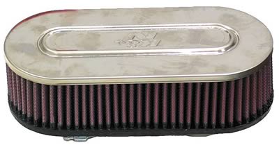 K&N Filters KNRC-2820 Universal Chrome Air Filter 2-1/16"Dual 8-1/2 X 3-3/4"Od"