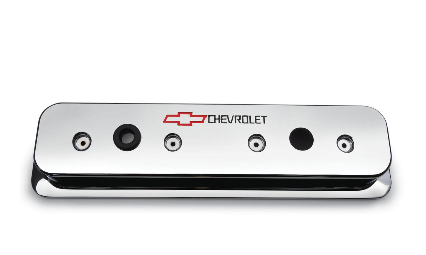 GM Performance GM12497985 Sbc Polished Valve Covers Chevy Logo Centrebolt Tall