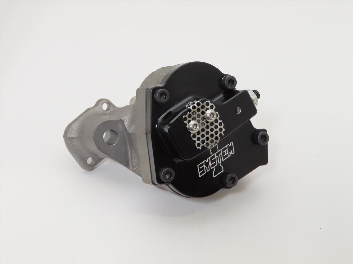 System One SY234-900773-2 Cast Iron Oil Pump suit BB Chev w/ Billet Hard Black anodized Cap & Adjustable Pressure