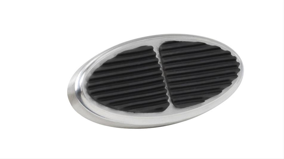 Lokar LK-BAG-6106 Mni Oval Brake Pad W/ Rubber - Brushed Billet Aluminium