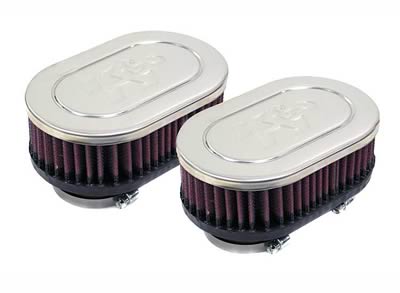 K&N Filters KNRC-2362 Universal Chrome Air Filter 2 2-1/8"Dual Flg 4" X 6-1/4""