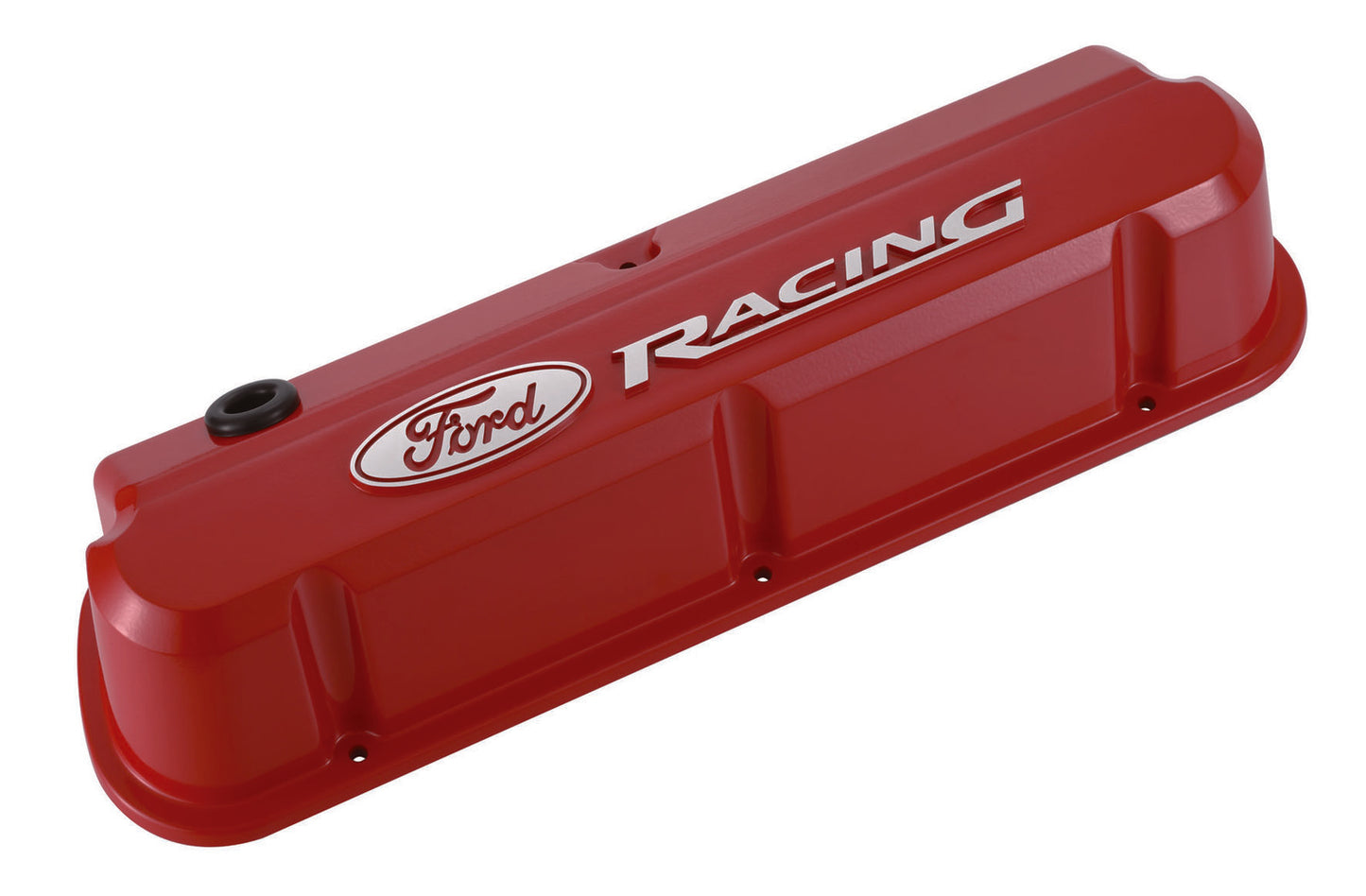 Ford Racing FMS-302-143 Ford Racing' Die-Cast Valve Covers Slant-Edge Red Raised Emblems.