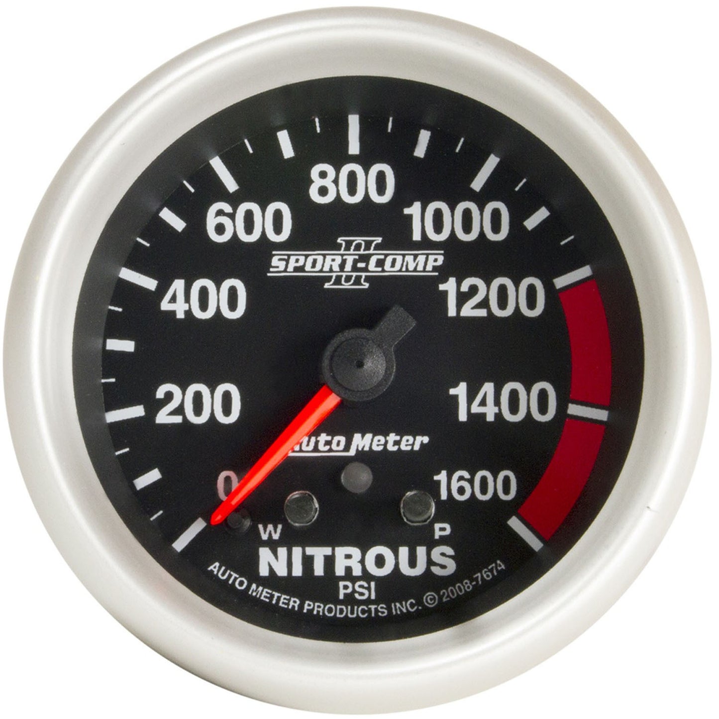 AutoMeter AU7674 Sport-Comp II 2-5/8" Nitro Pressure Gauge 0-1600PSI Peak Memory