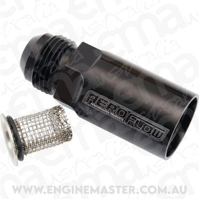 Aeroflow AF64-4099BLK Dry Sump Scavenge Oil Filter Straight -12AN Male Female