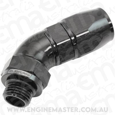 Aeroflow AF582-08-06DBLK Male End -6ORB to -8AN Teflon