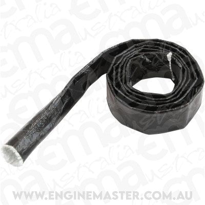 Aeroflow AF91-5000BLK Aluminised Heat Sleeve 1/4-1/2Black Finish 1 Meter / 3 Ft
