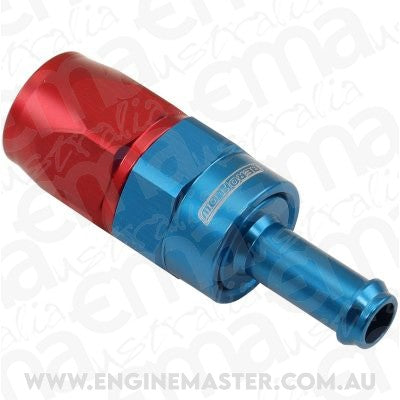 Aeroflow AF214-06-05D Straight -6AN Hose End To 5/16Barb Teflon 200 Series Blue
