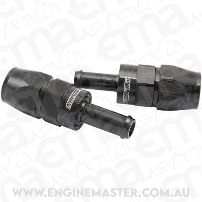 Aeroflow AF214-06-05DBLK Straight -6AN Hose End To 5/16Barb Teflon 200 Series Black