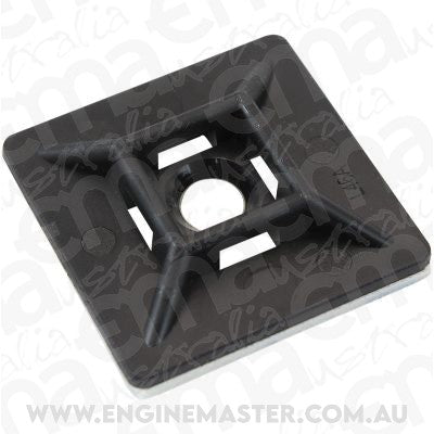 Aeroflow AF98-9998-100 Cable Tie Mounts 28mm X 28mm Nylon 3M Pad Mount Black