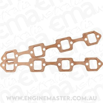 Aeroflow AF1854-1404 Sbf RectAngle Exhaust Gaskets Copper Embossed 289 302 351 Ford Pairaeroflow AF 1854-1204