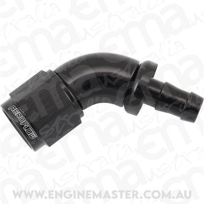 Aeroflow AF518-06-05BLK -6AN To 5/16" Barb 60 Deg Fullflow Push Lock Black