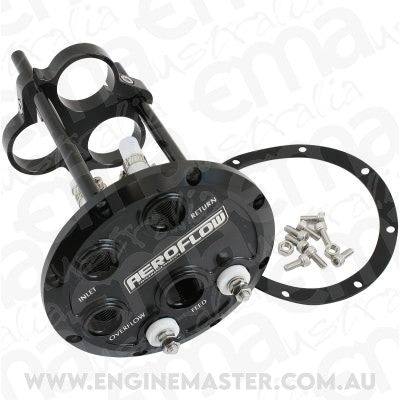 Aeroflow AF64-4056BLK Low Profile Triple Pump HANgerfuel 450 525Lph Black Billet