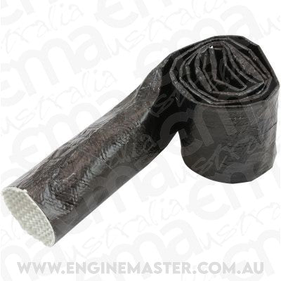 Aeroflow AF91-5002BLK Aluminised Sleeve 1-1/8-1-1/2"Black Finish 1 Meter / 3 Ft