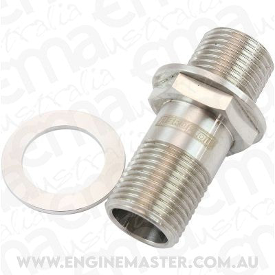 Aeroflow AF64-2156 Toyota 2Jz Oil Cooler Delete Fitting S/S 1Jz Stud Filter