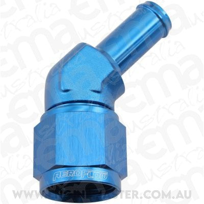 Aeroflow AF412-10-08 Female -10AN 45Deg To 1/2 Barbblue Swivel Nut